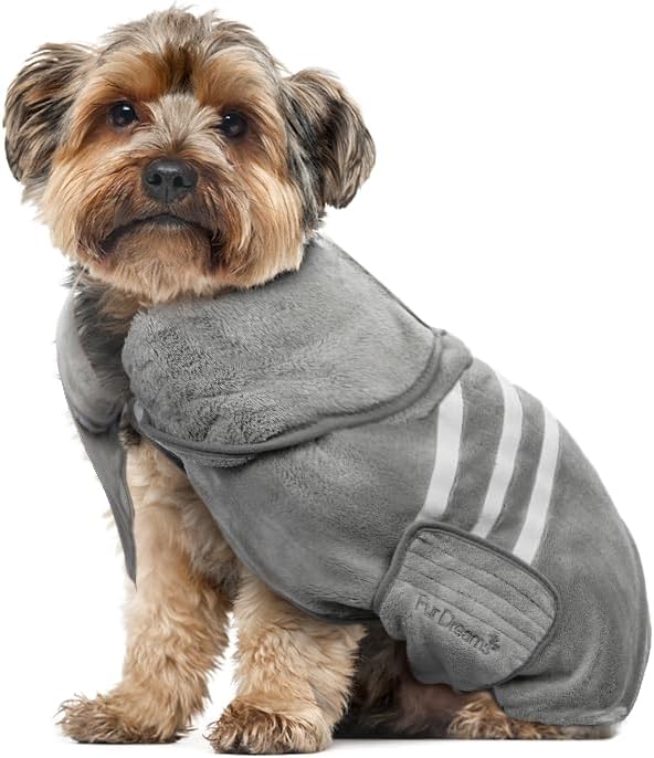 FurDreams Coral-Fleece Dog Bathrobe