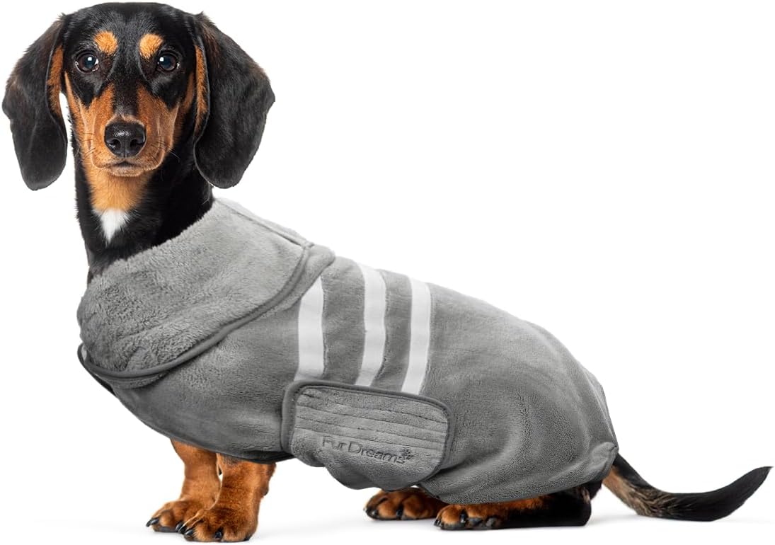 FurDreams Coral-Fleece Dog Bathrobe
