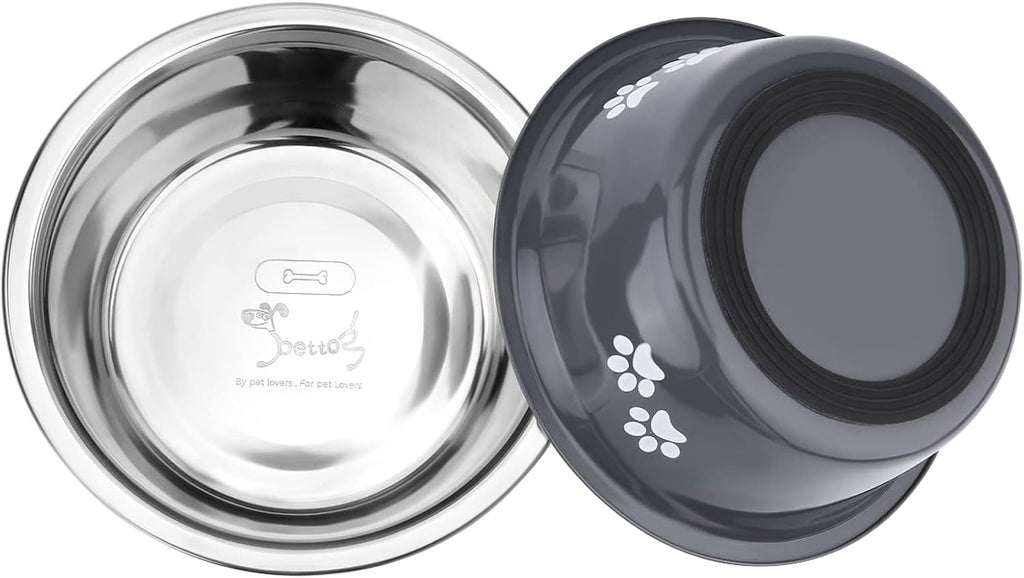 PETTOM Stainless-Steel Dog Bowls, Pack of 2