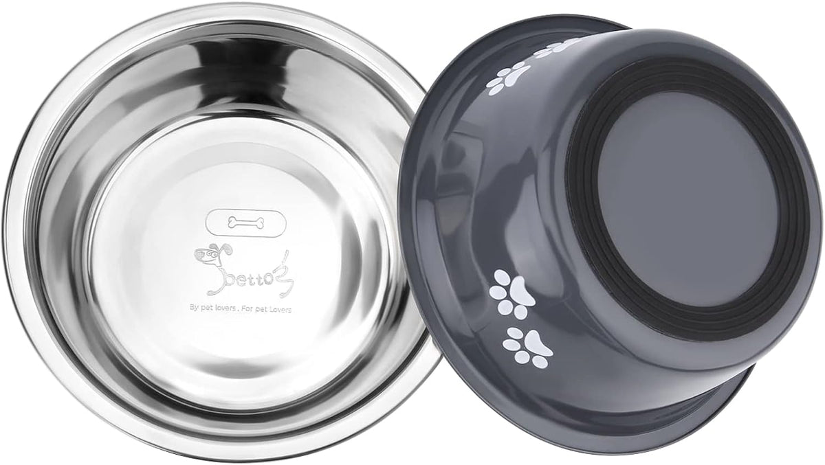 PETTOM Stainless-Steel Dog Bowls, Pack of 2