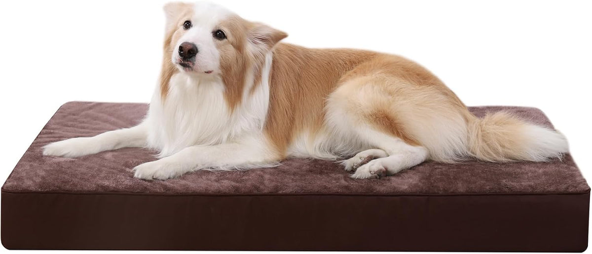 KSIIA Foam Dog Crate Bed with Removable Cover