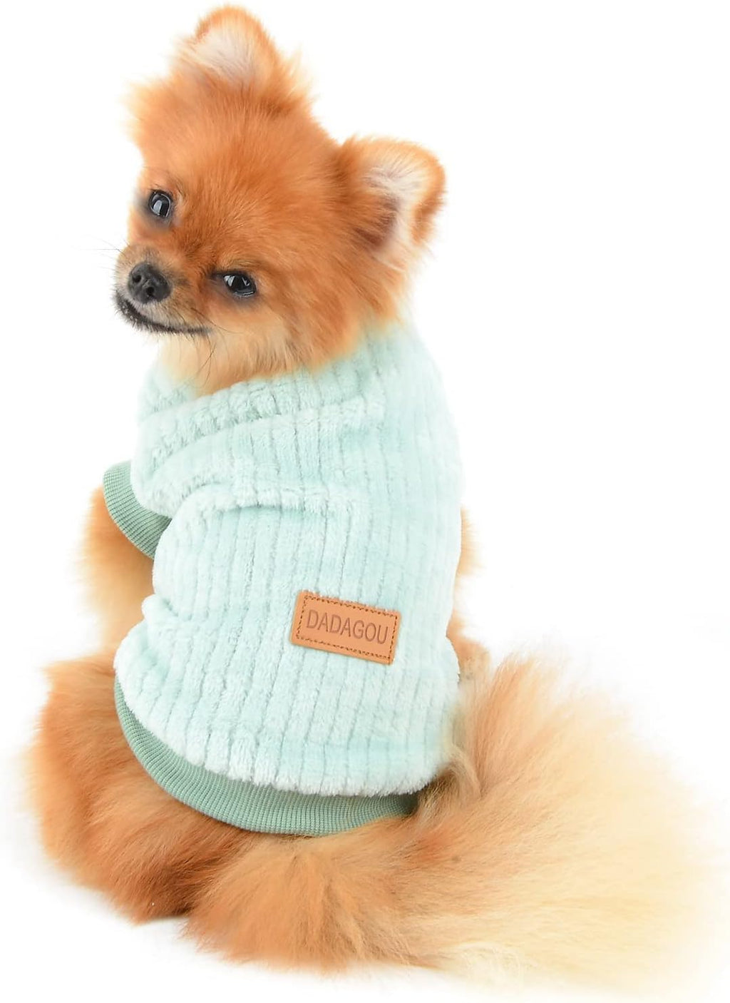 SMALLLEE_LUCKY_STORE Ribbed Fleece Pet Jumper