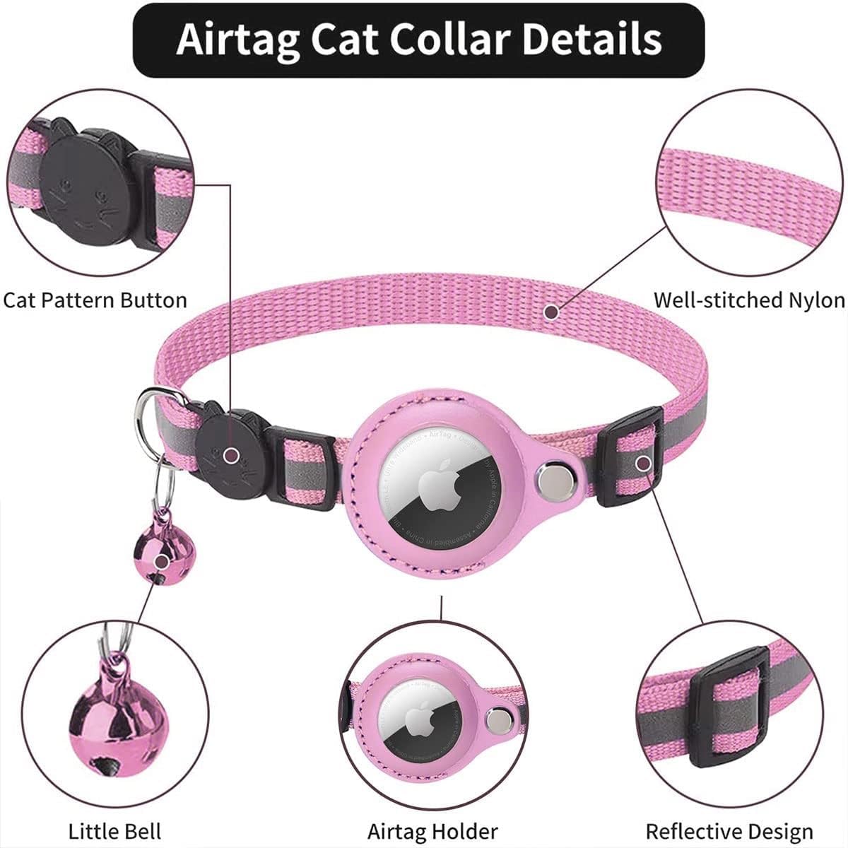 LONGYIFA Cat Collar with AirTag Holder