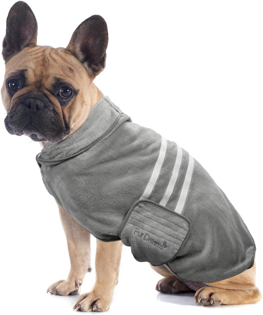 FurDreams Coral-Fleece Dog Bathrobe