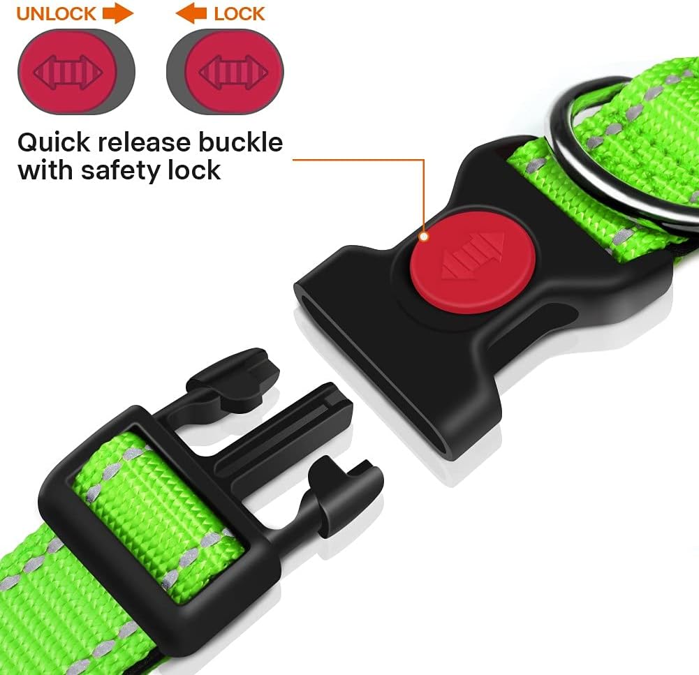 Taglory Reflective Nylon Dog Collar