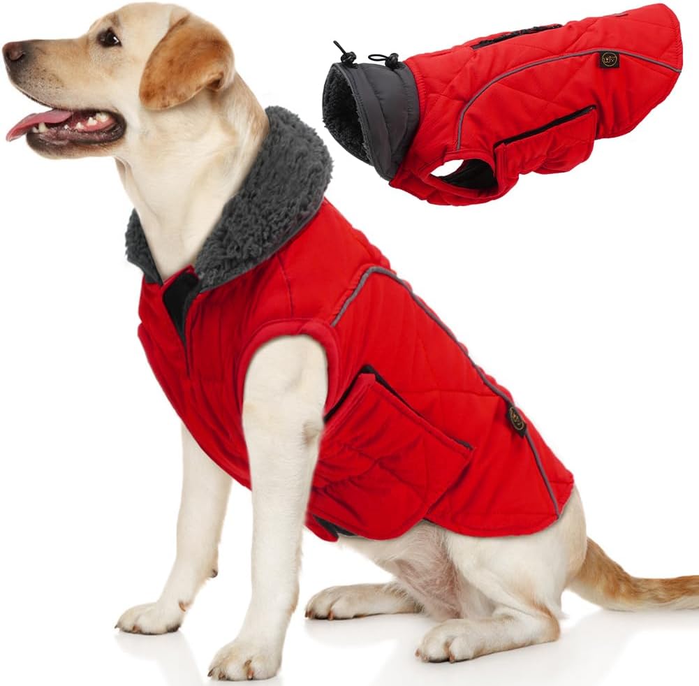 EMUST Fleece-Lined Winter Dog Coat