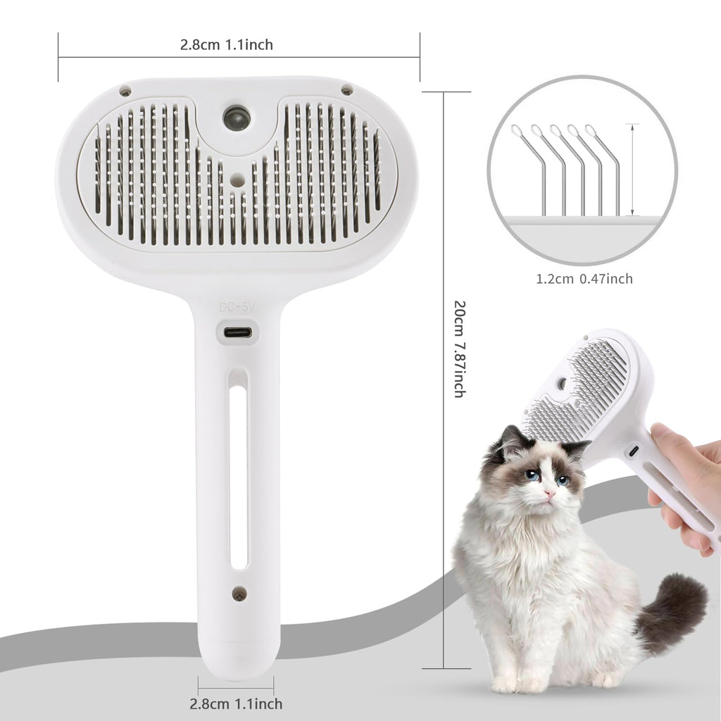 Self-Cleaning Pet Grooming Brush with Water Spray