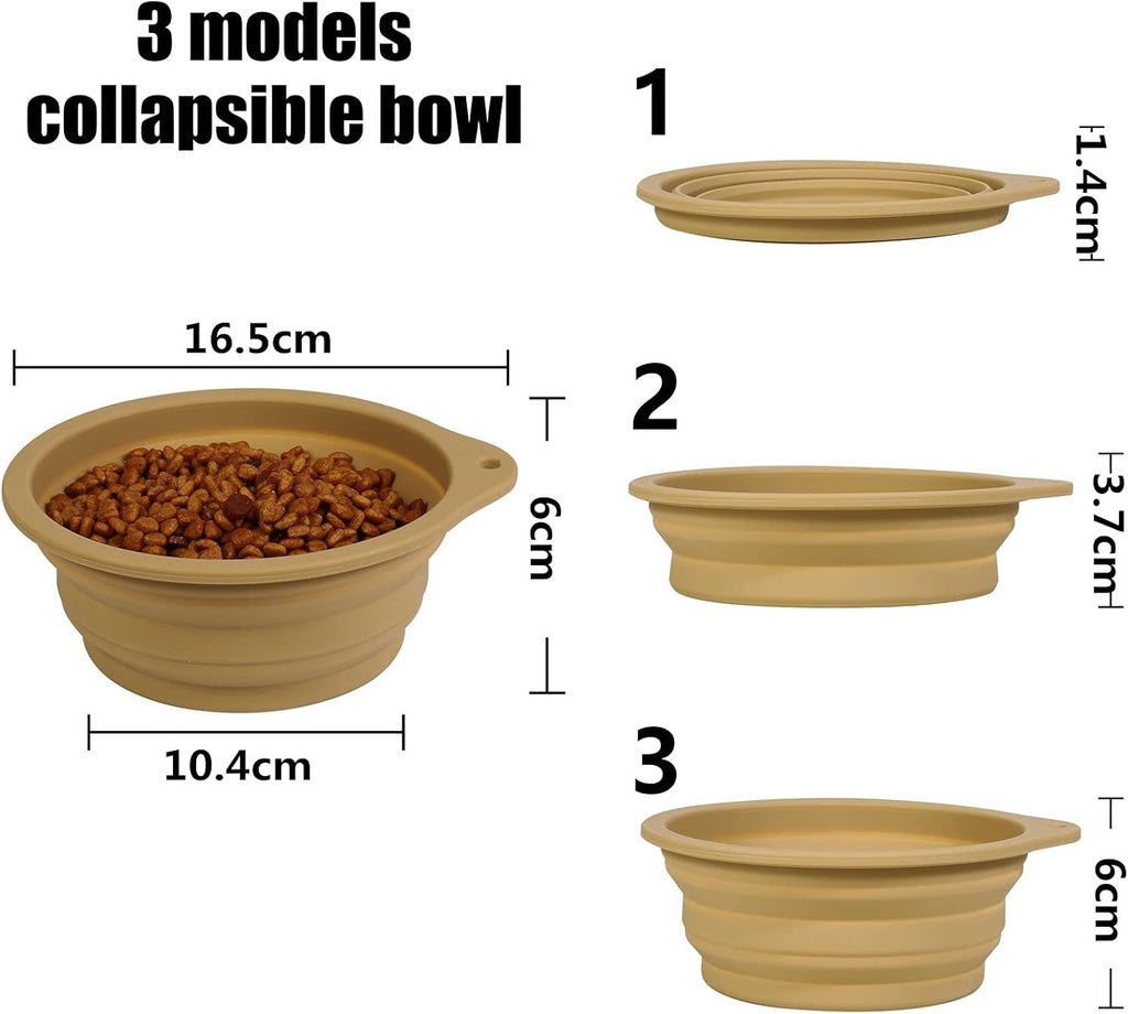 SLSON Collapsible Pet Travel Bowls, Pack of 2