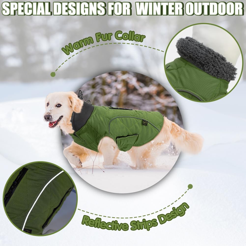 EMUST Fleece-Lined Winter Dog Coat