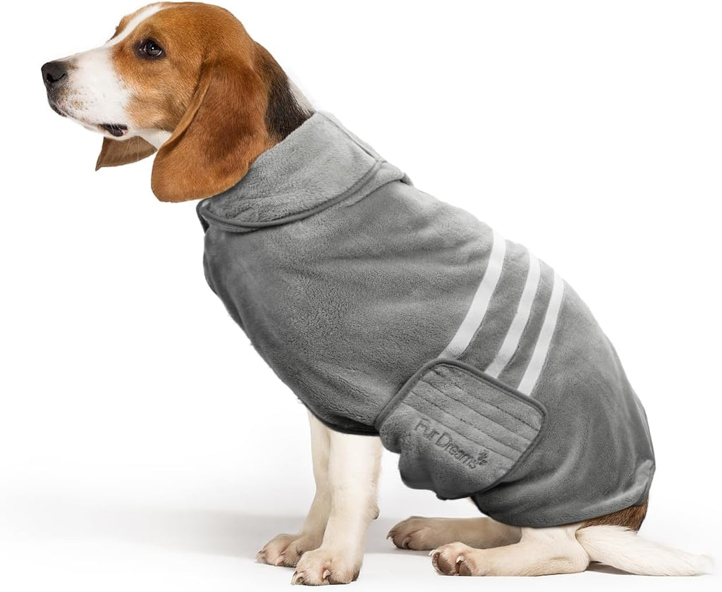 FurDreams Coral-Fleece Dog Bathrobe