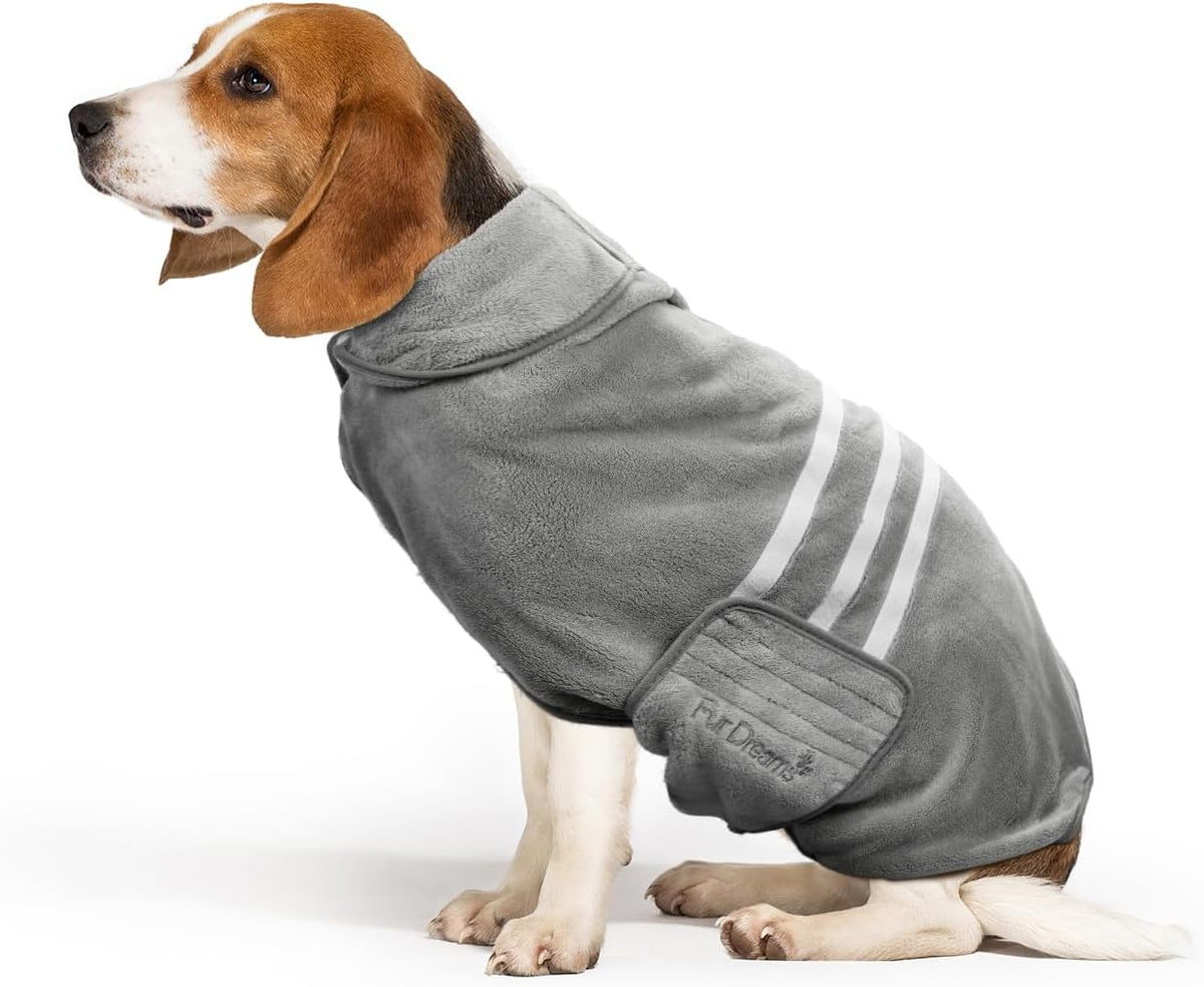 FurDreams Coral-Fleece Dog Bathrobe