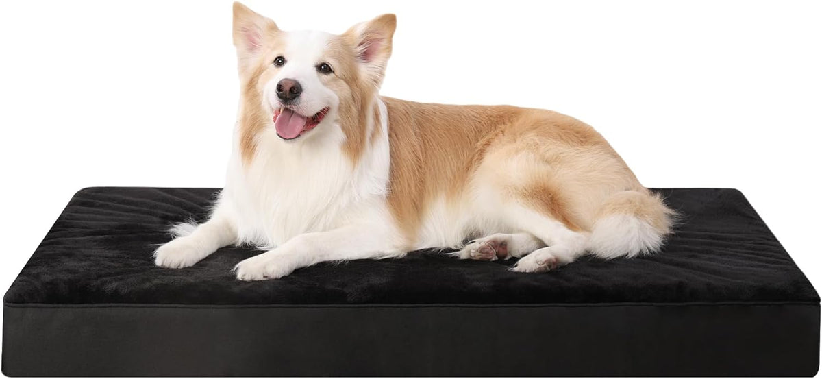 KSIIA Foam Dog Crate Bed with Removable Cover