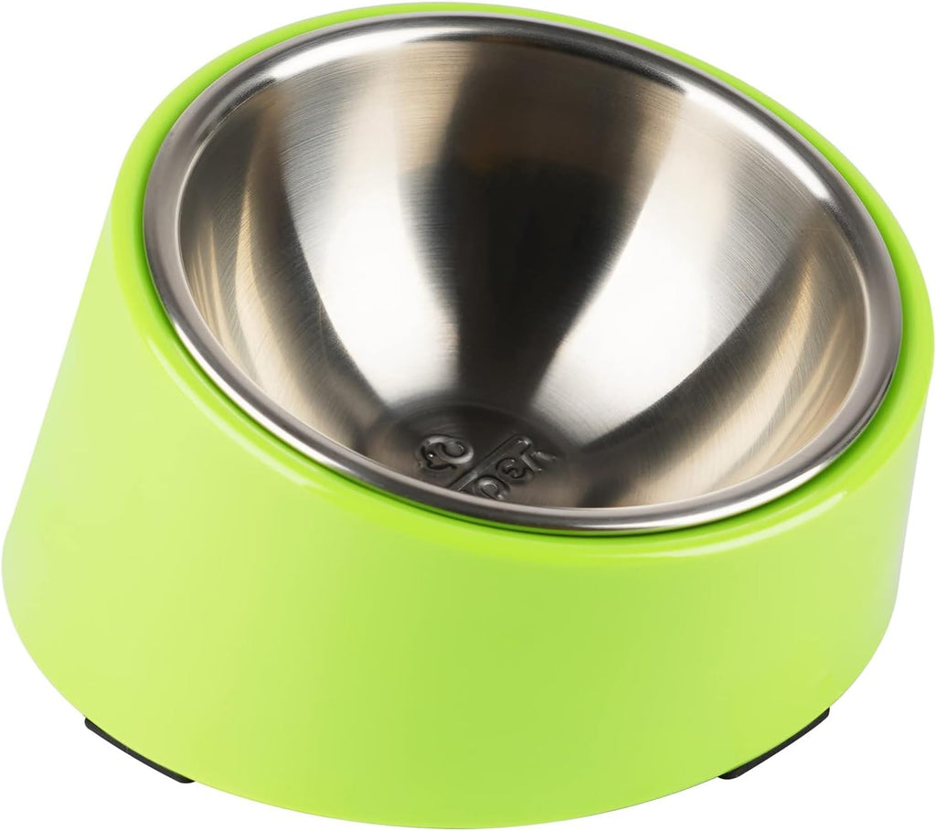 SuperDesign Slanted Stainless-Steel Pet Bowl