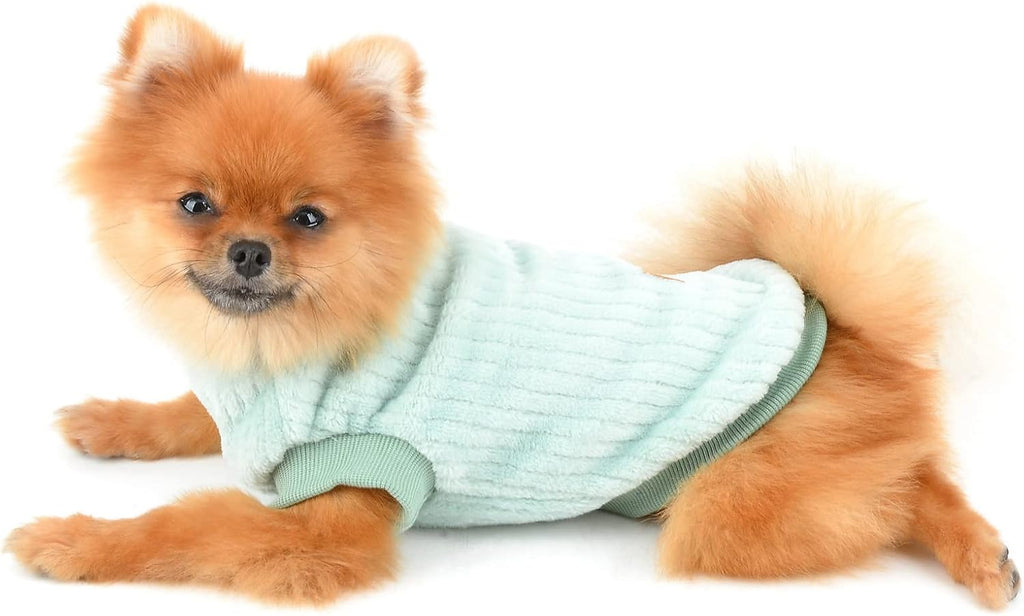 SMALLLEE_LUCKY_STORE Ribbed Fleece Pet Jumper