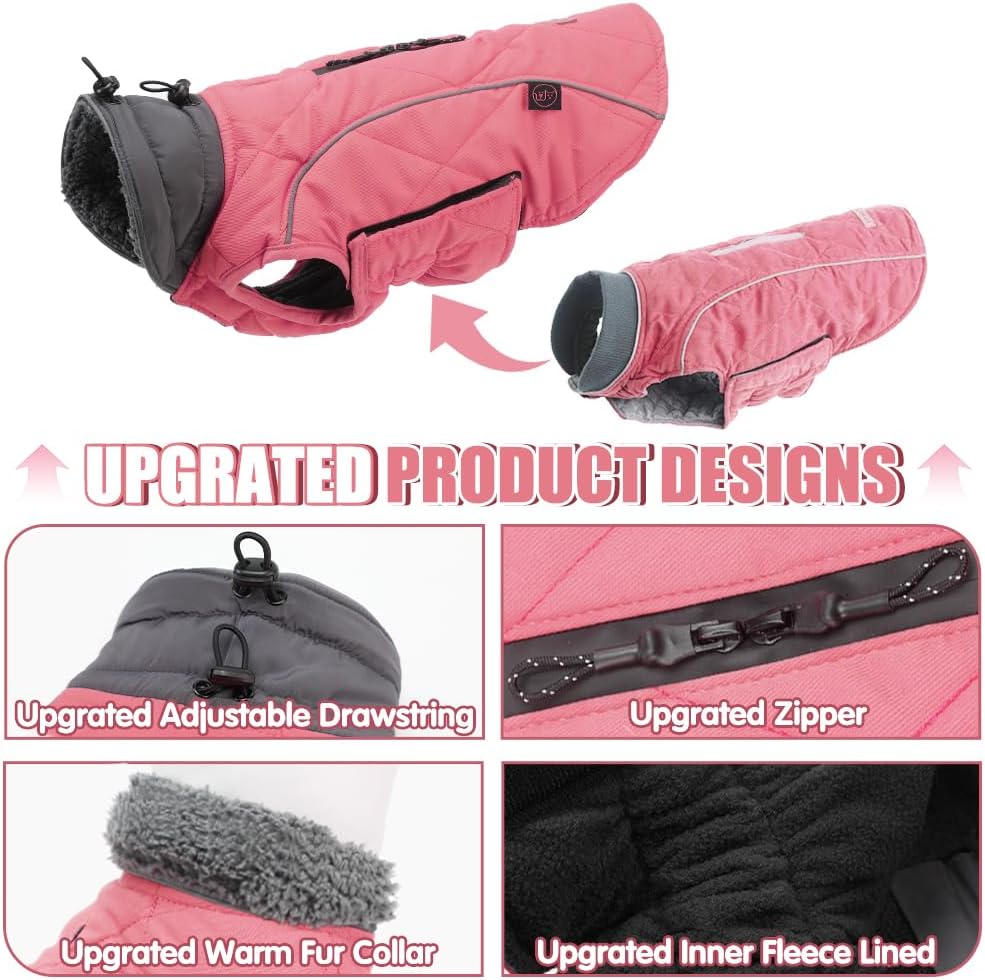 EMUST Fleece-Lined Winter Dog Coat