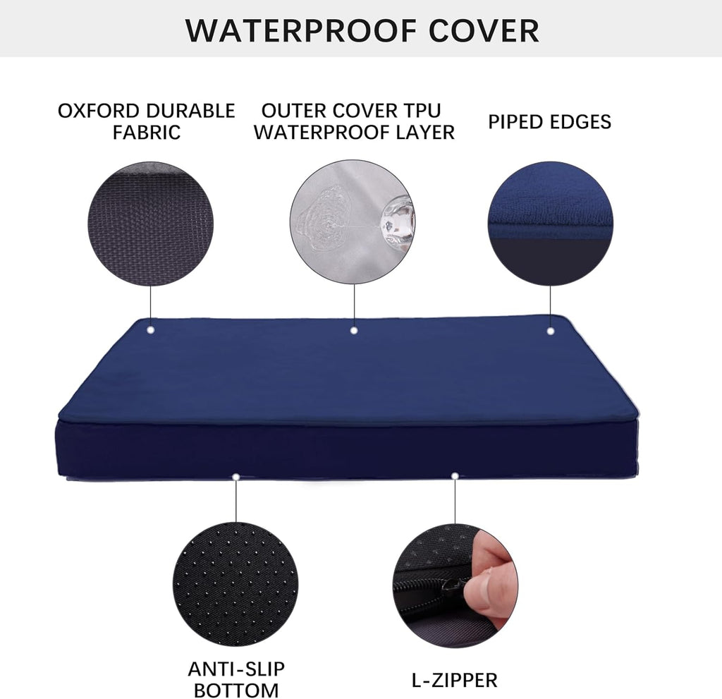 Jaspuriea Foam Dog Bed with Removable Cover