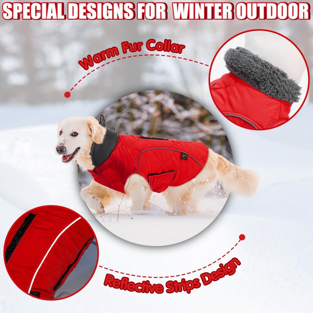 EMUST Fleece-Lined Winter Dog Coat