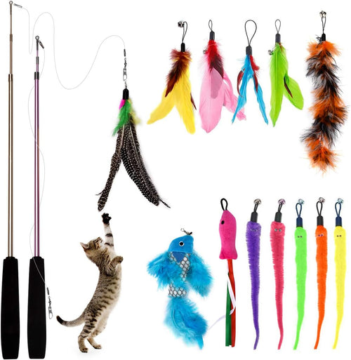 Bojafa Cat Teaser Wand Set, 15 Pieces
