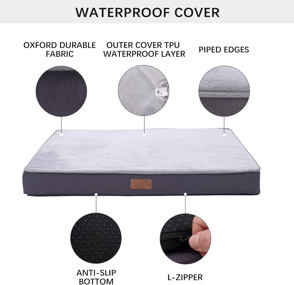 Jaspuriea Foam Dog Bed with Removable Cover