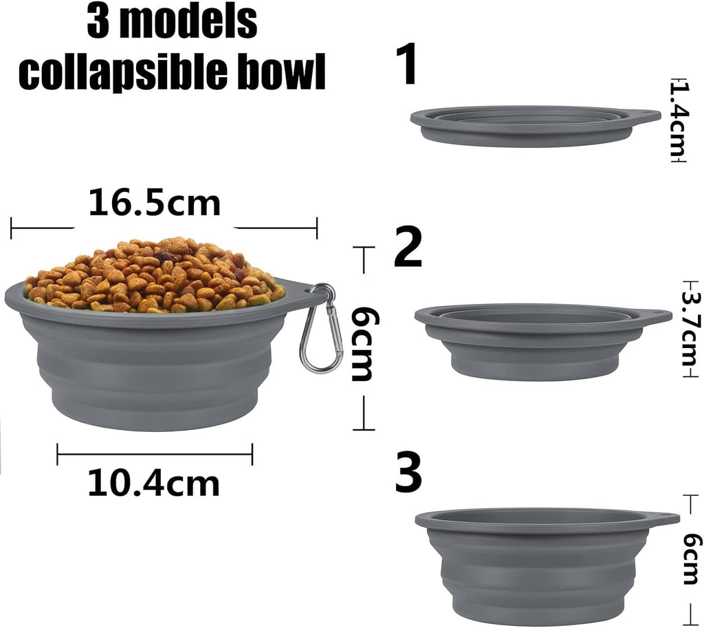 SLSON Collapsible Pet Travel Bowls, Pack of 2