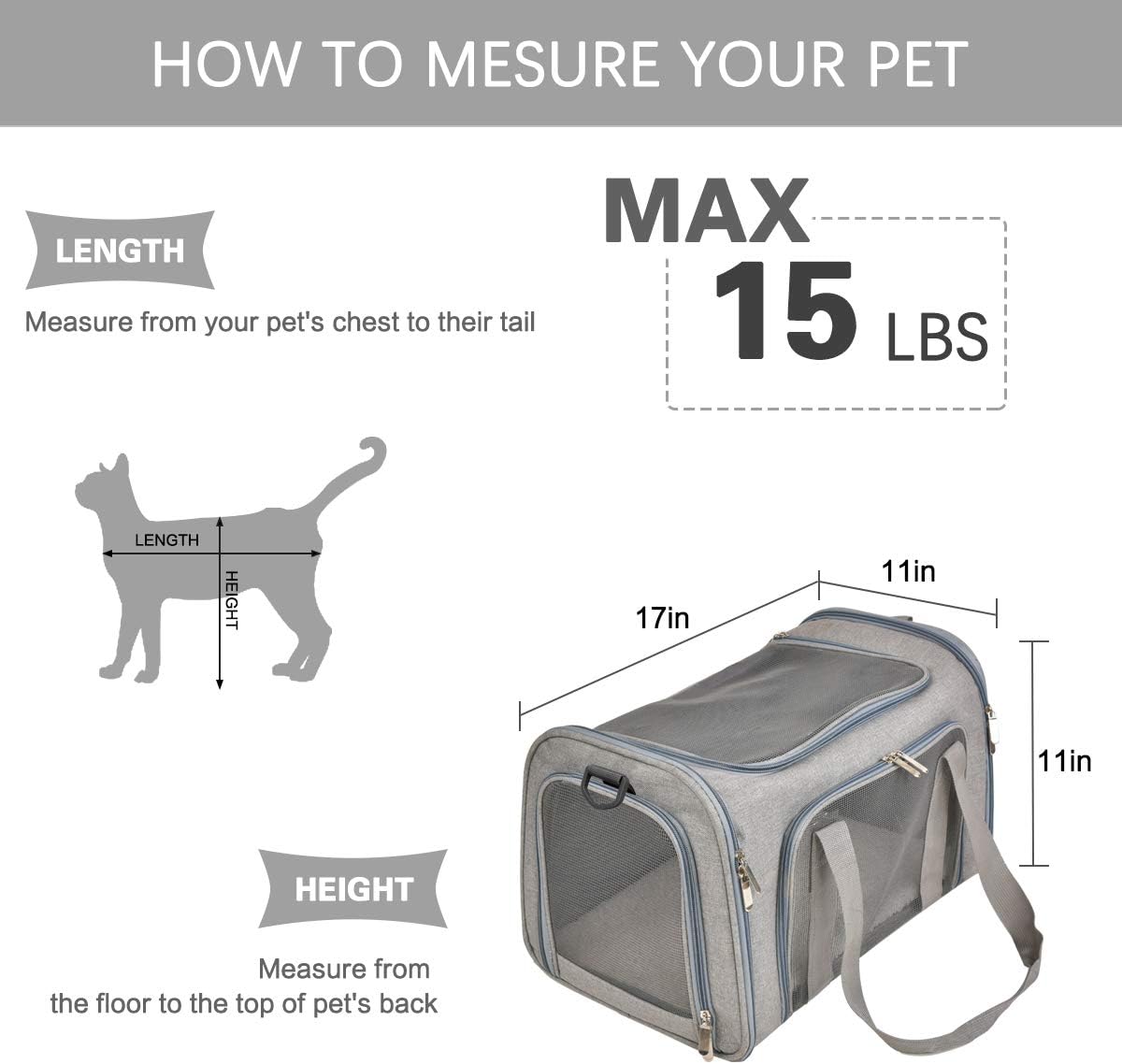 Qlfyuu Foldable Soft-Sided Pet Carrier