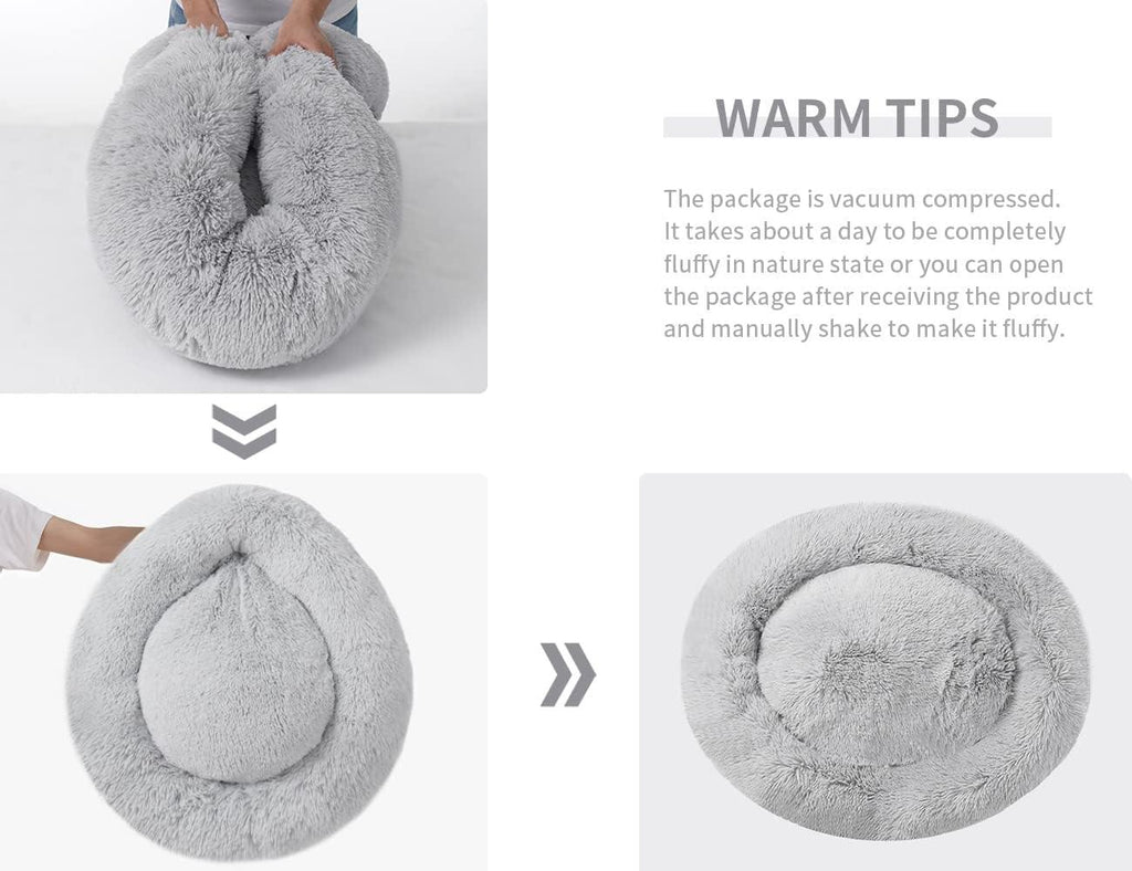 YOJOGEE Faux-Fur Donut Pet Bed