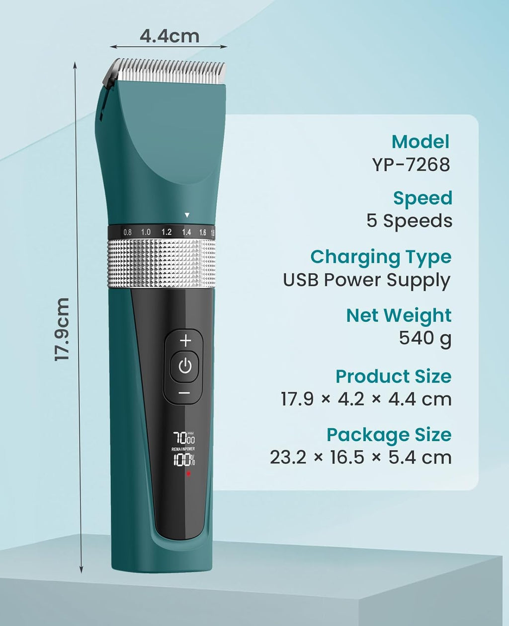 oneisall Five-Speed Cordless Pet Clippers