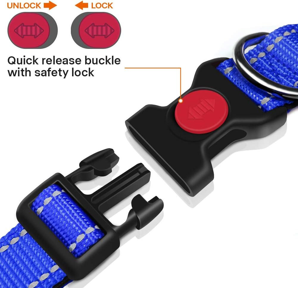 Taglory Reflective Nylon Dog Collar
