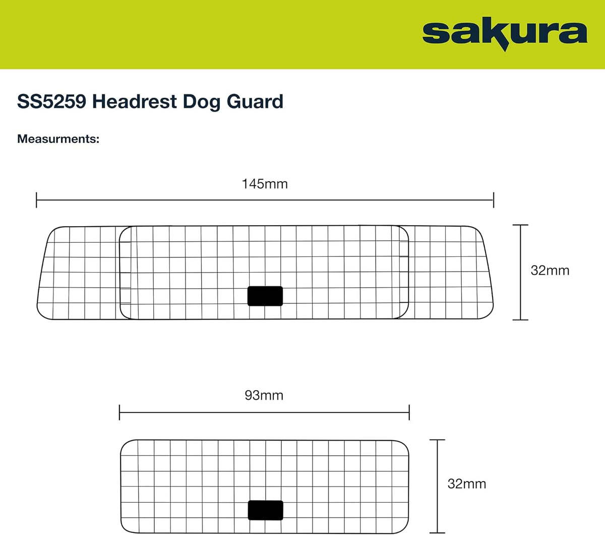 Sakura SS5259 Adjustable Headrest Dog Guard