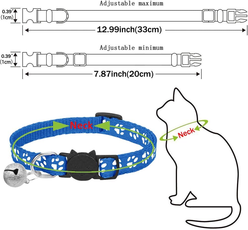 Reflective Cat Collars with Bells, Pack of 12