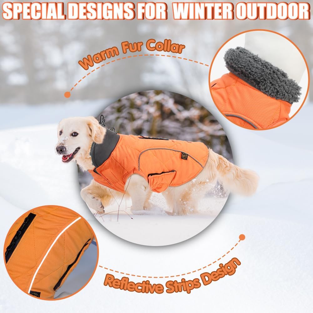 EMUST Fleece-Lined Winter Dog Coat