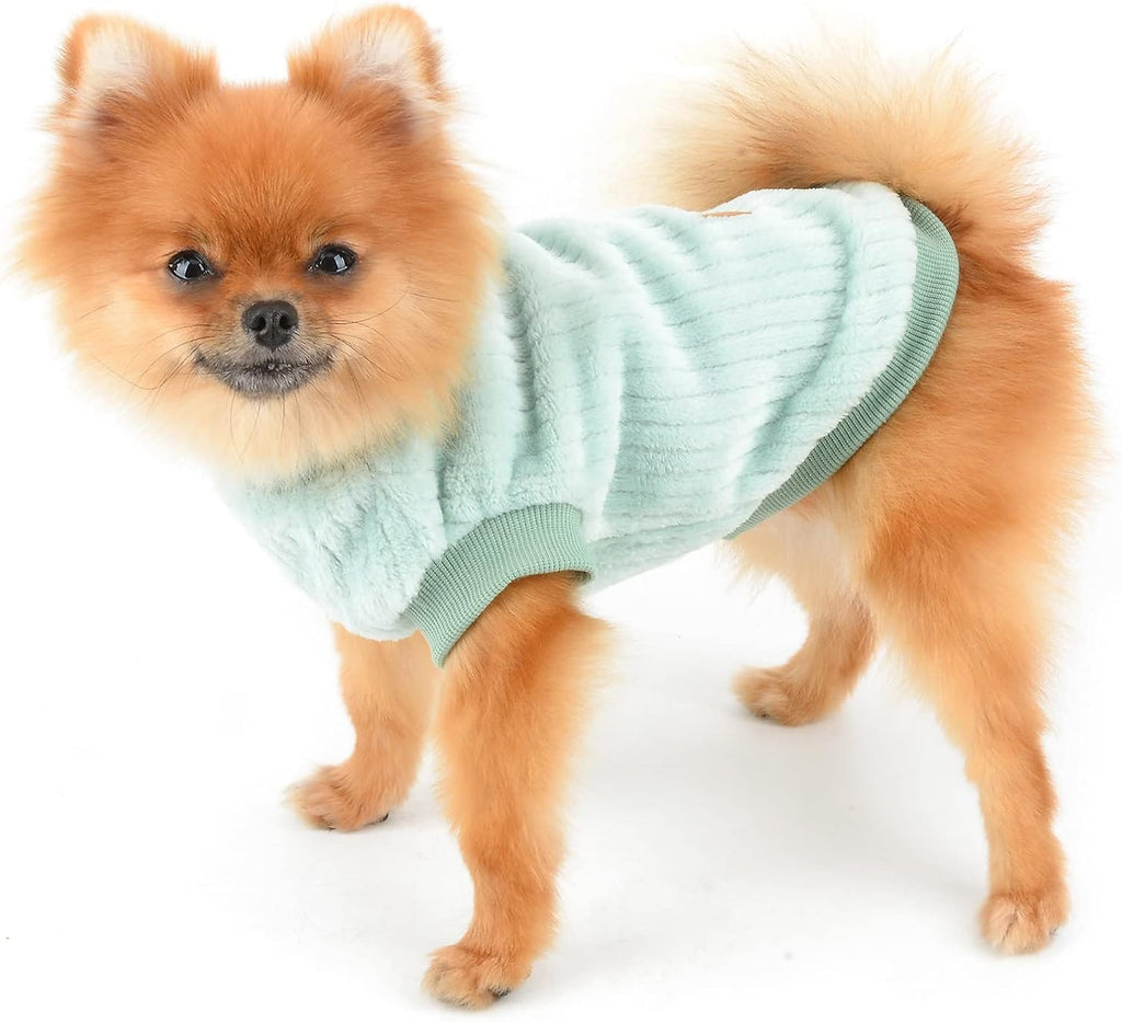 SMALLLEE_LUCKY_STORE Ribbed Fleece Pet Jumper