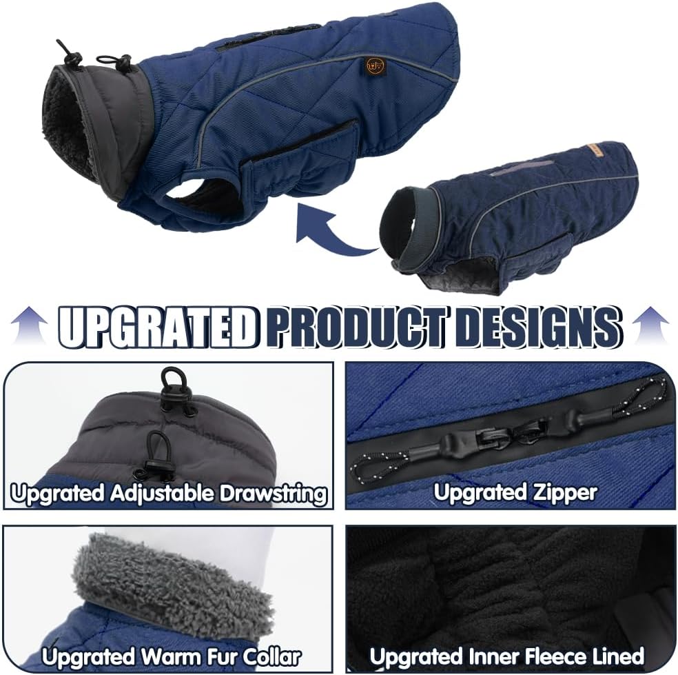 EMUST Fleece-Lined Winter Dog Coat