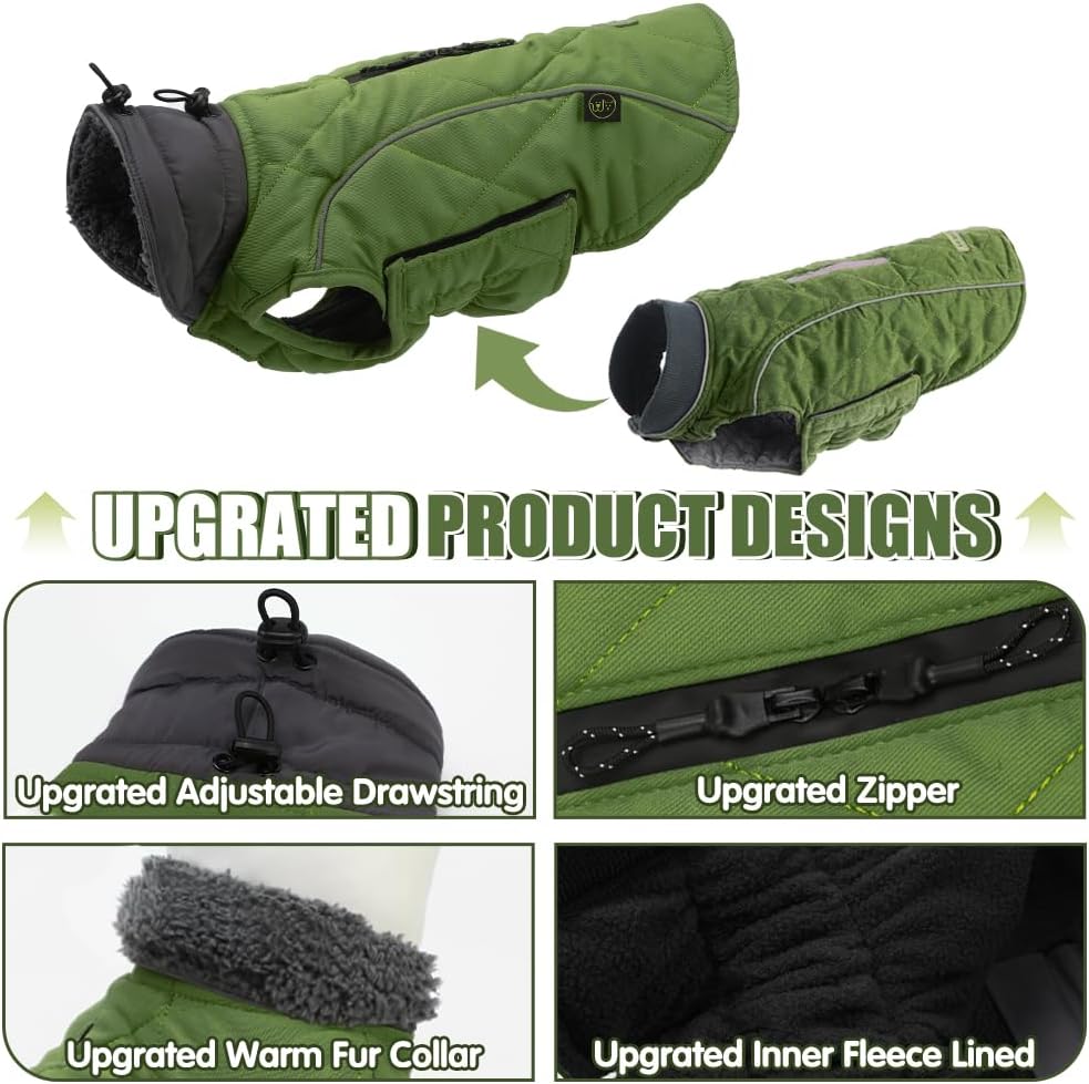 EMUST Fleece-Lined Winter Dog Coat