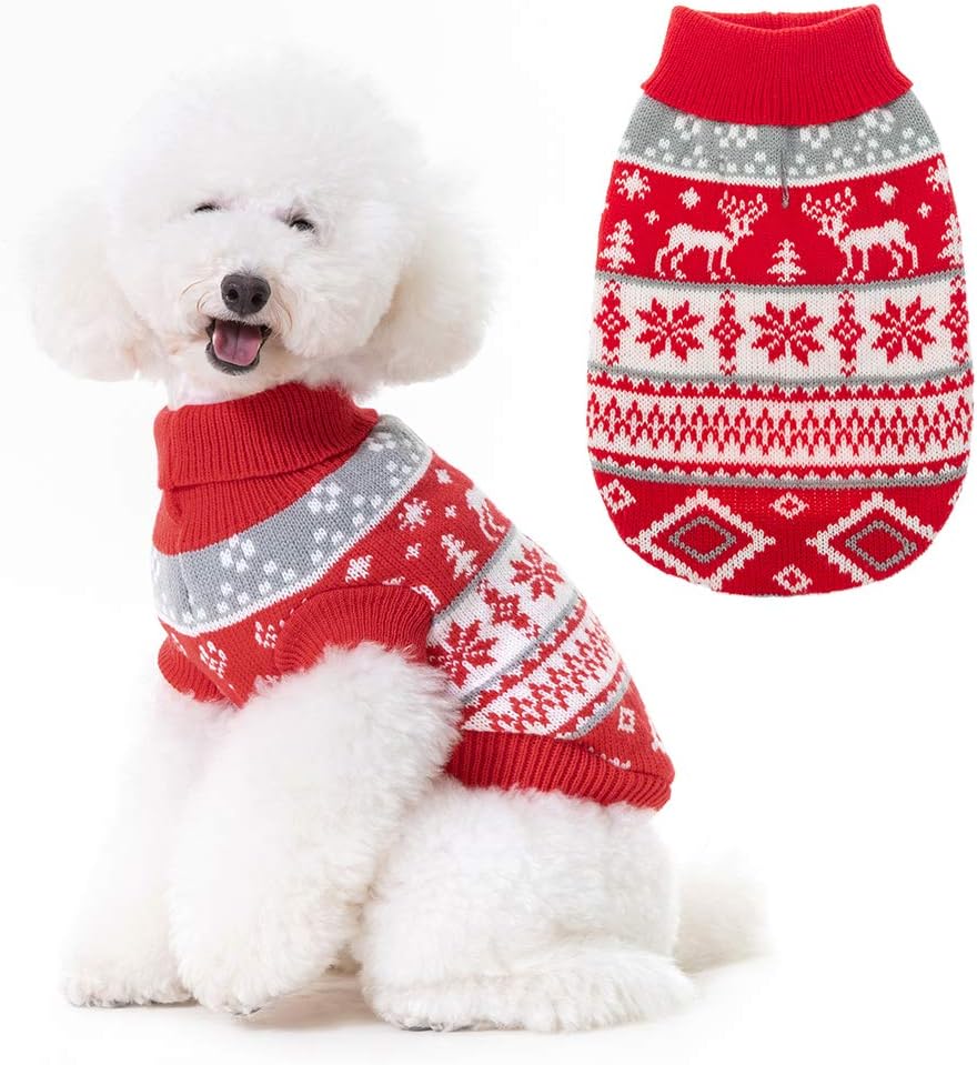BINGPET Snowflake and Elk Pattern Dog Jumper