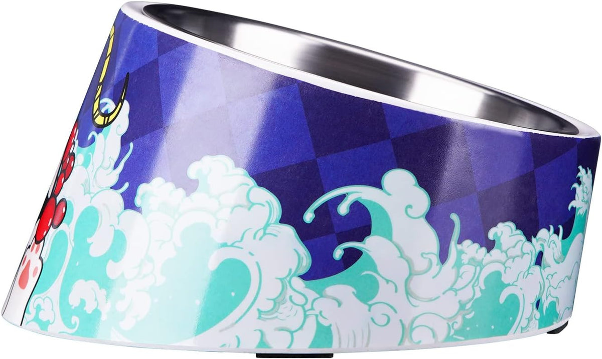 SuperDesign Slanted Stainless-Steel Pet Bowl