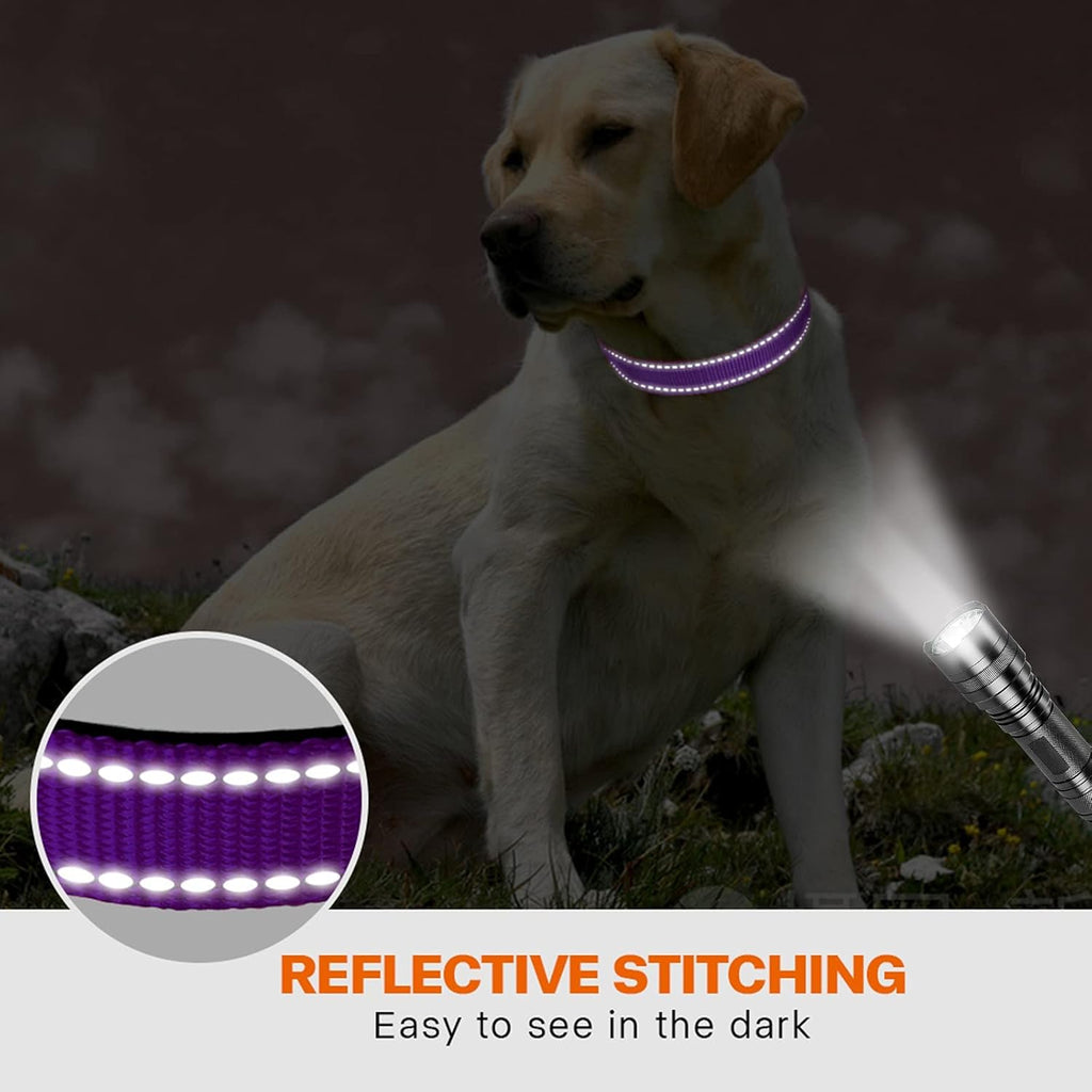 Taglory Reflective Nylon Dog Collar