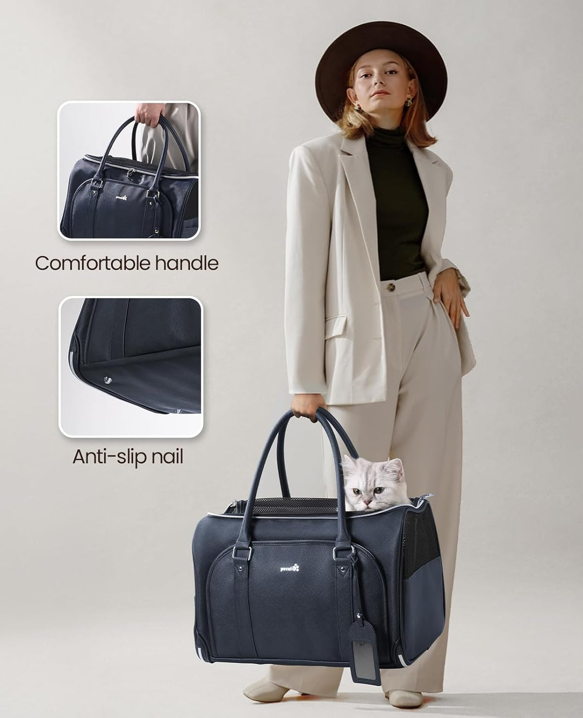 pecute PU Pet Carrier Bag