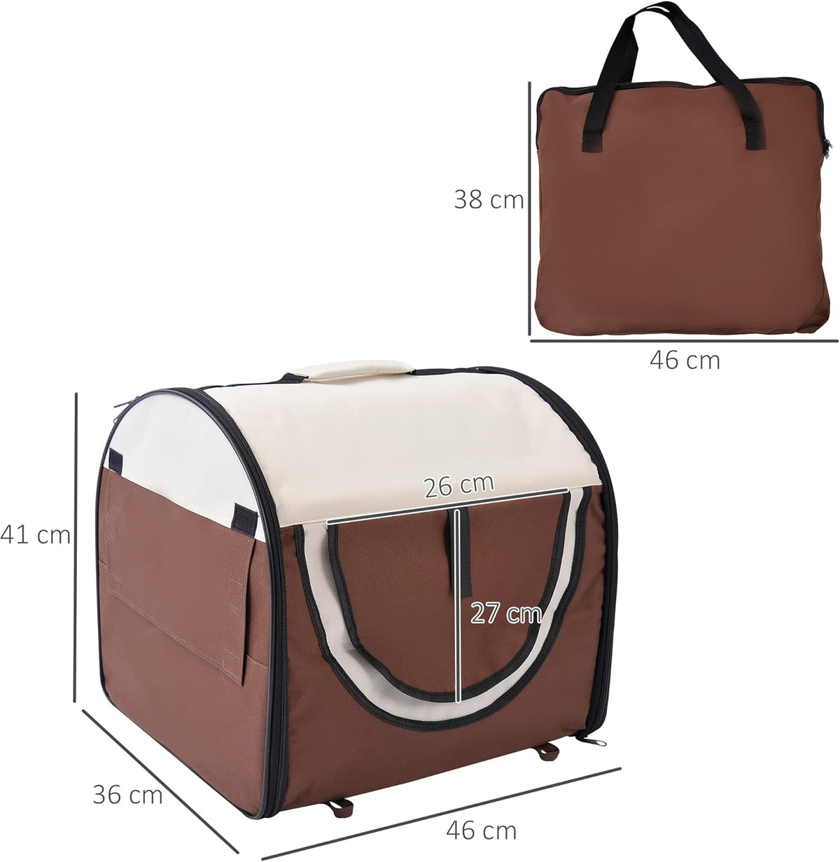 PawHut Folding Fabric Pet Crate with Carry Bag