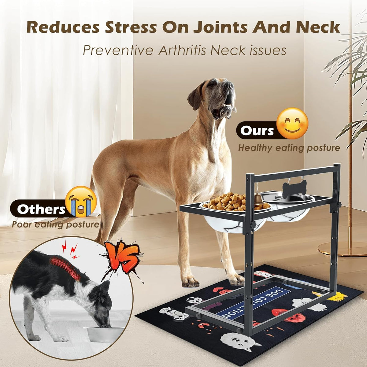 ADENGL Height-Adjustable Dog Feeding Stand