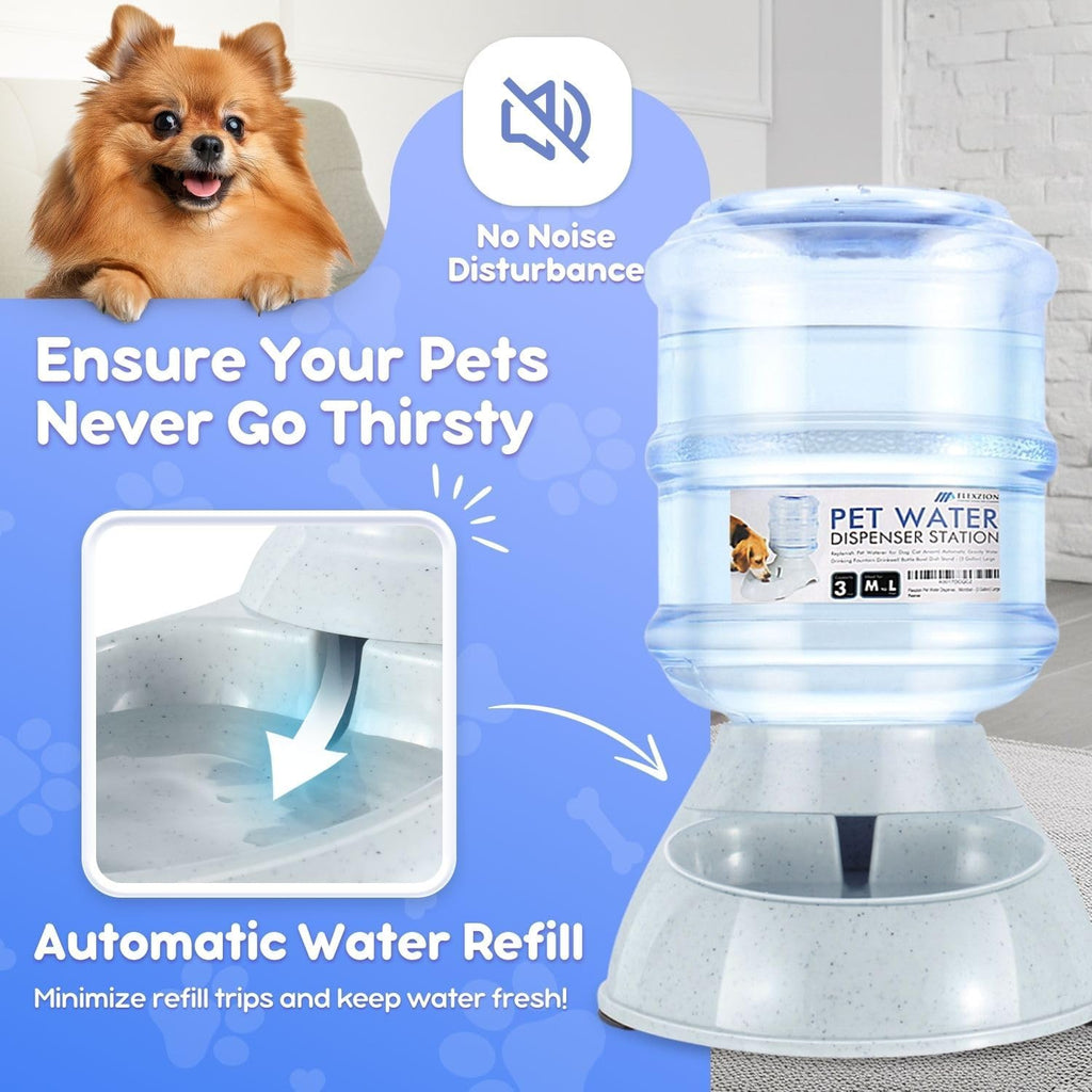 Flexzion Gravity Pet Water Dispenser, 11.4 L