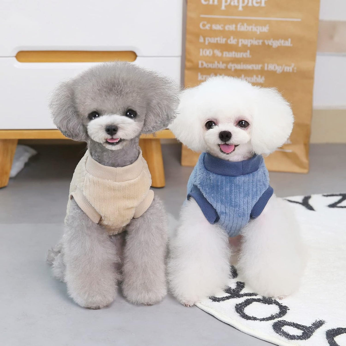SMALLLEE_LUCKY_STORE Ribbed Fleece Pet Jumper