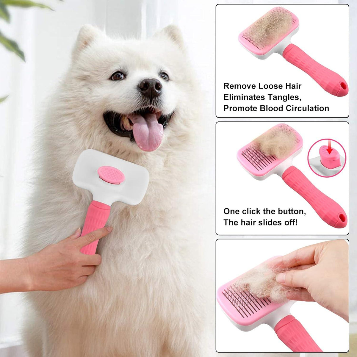Elezenioc Self-Cleaning Pet Grooming Brush