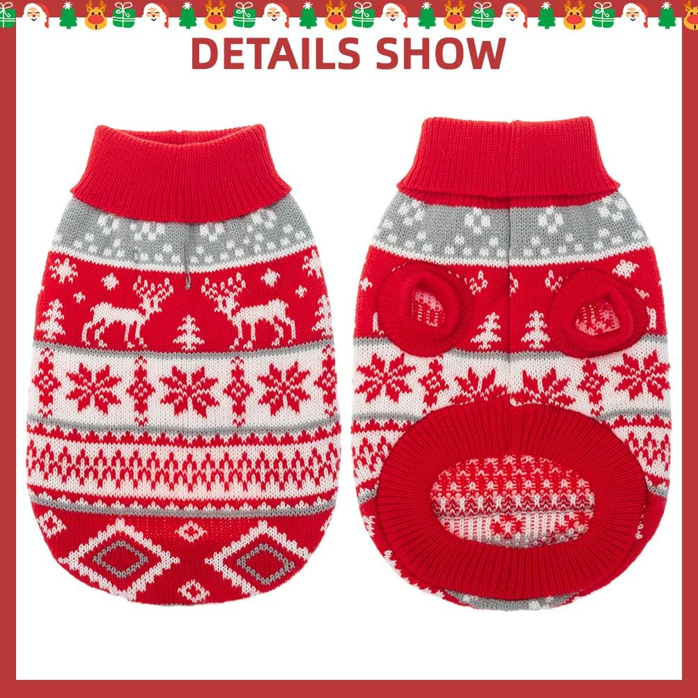 BINGPET Snowflake and Elk Pattern Dog Jumper