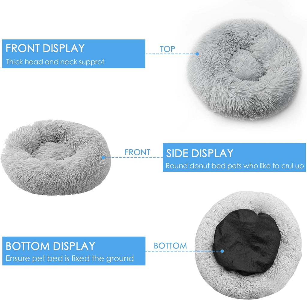 UUEMB Plush Donut Bed for Dogs and Cats