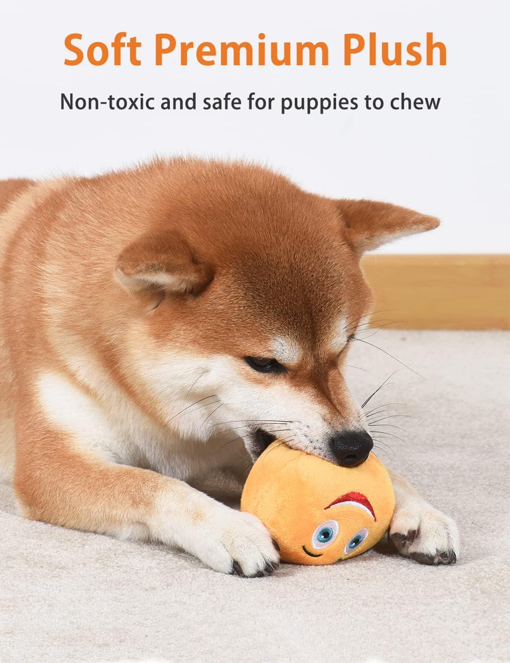 TONGKTAI Squeaky Plush Ball Toys for Small Dogs