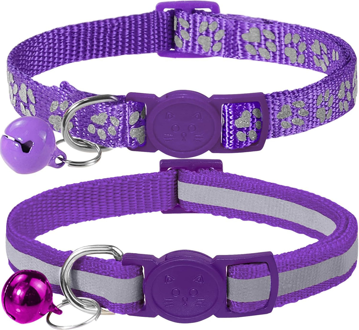 Taglory Reflective Cat Collars with Bells, Pack of 2