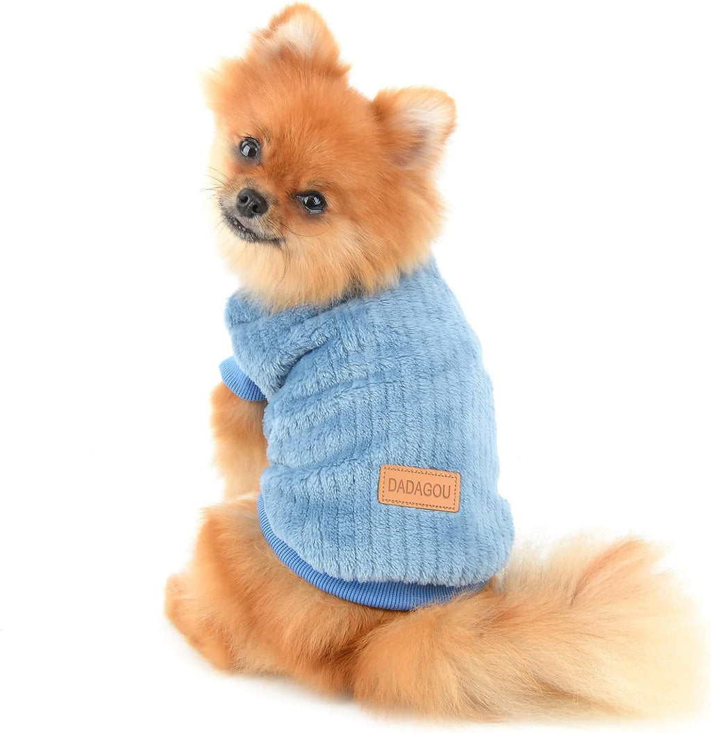 SMALLLEE_LUCKY_STORE Ribbed Fleece Pet Jumper