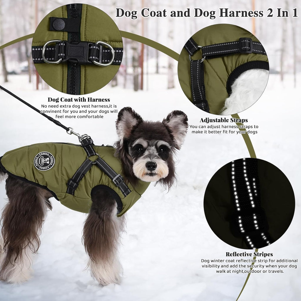 Poseca Dog Coat with Harness Attachment