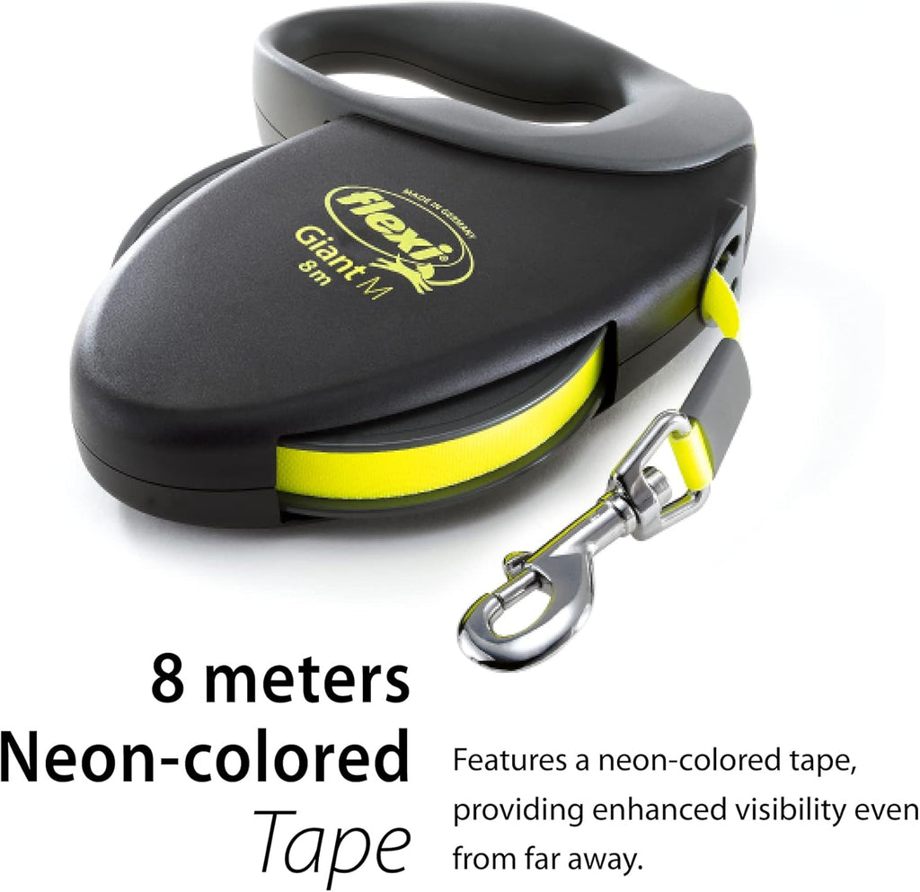 flexi Giant Neon Retractable Dog Lead, 8 m